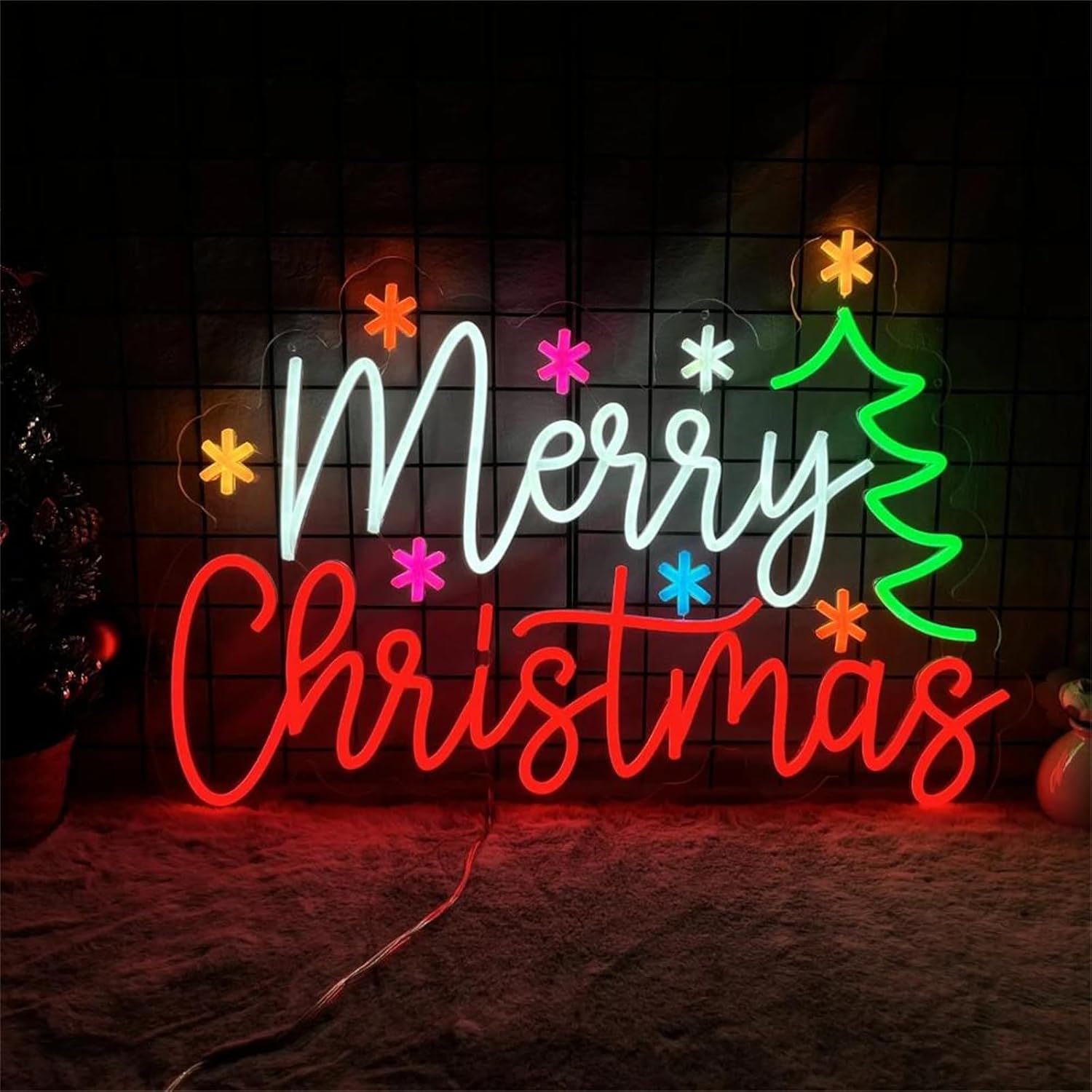Lighting Home Decor Ideas - Merry Christmas Neon Sign with Colorful