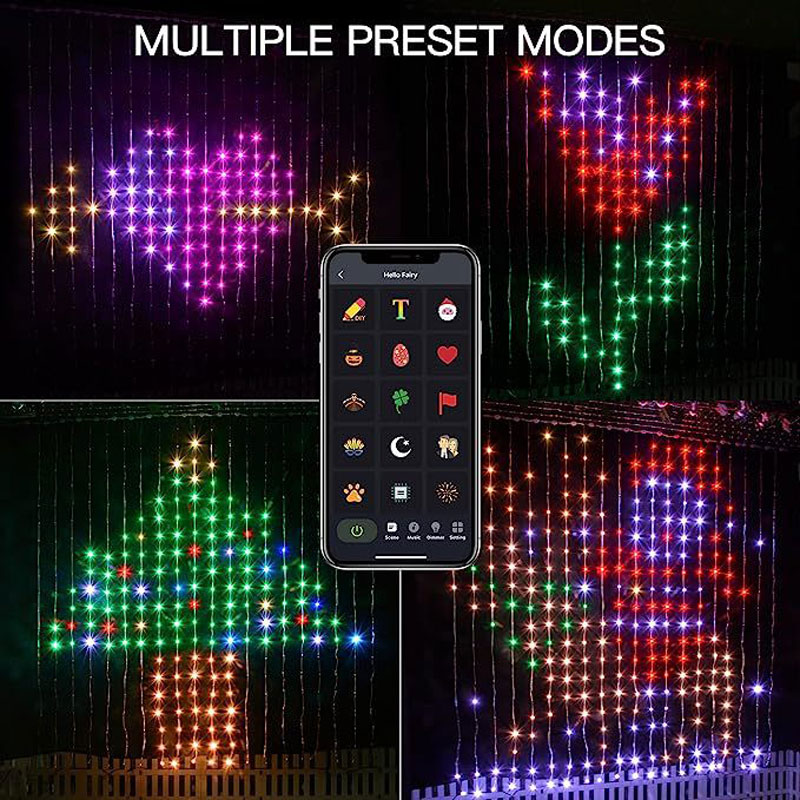 Fairy Light Curtain - Festive LED Curtain Fairy Lights, Music