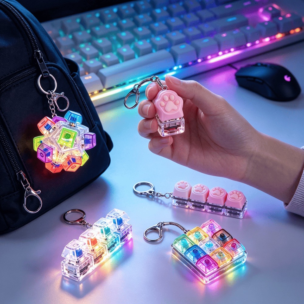 Lighting Home Decor Ideas - LED Light-Up Keychain Keyboard Clickable Button
