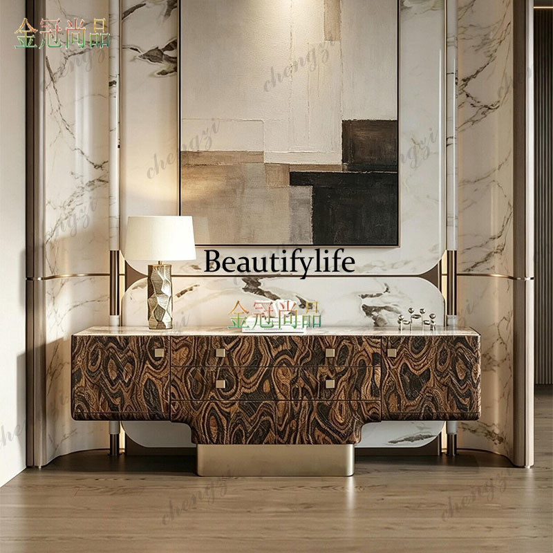Lighting Decoration - Light luxury home entrance cabinet, living