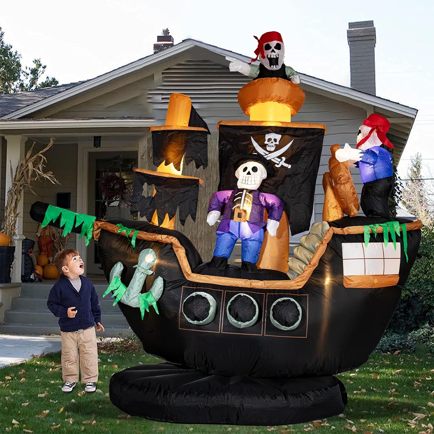 String Light Outdoor - Outdoor Halloween Inflatable Pirate Ship Decor