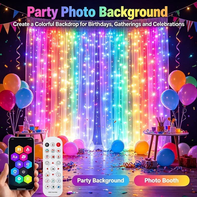 Fairy Light Curtain - USB Powered App Controlled LED Curtain