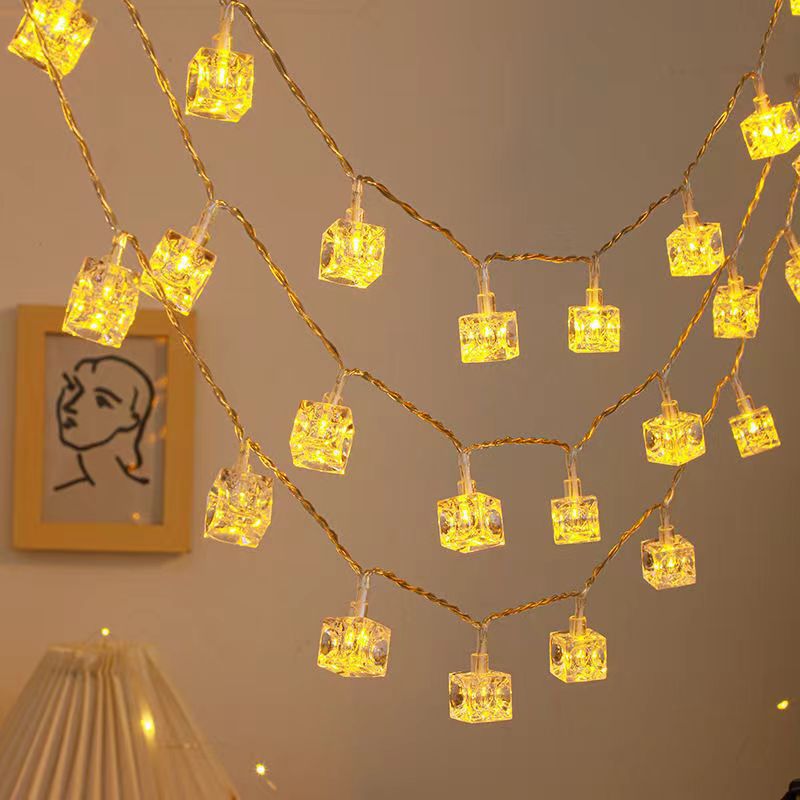 Fairy Light Curtain - Multicolour Warm Ice Cube String Lights