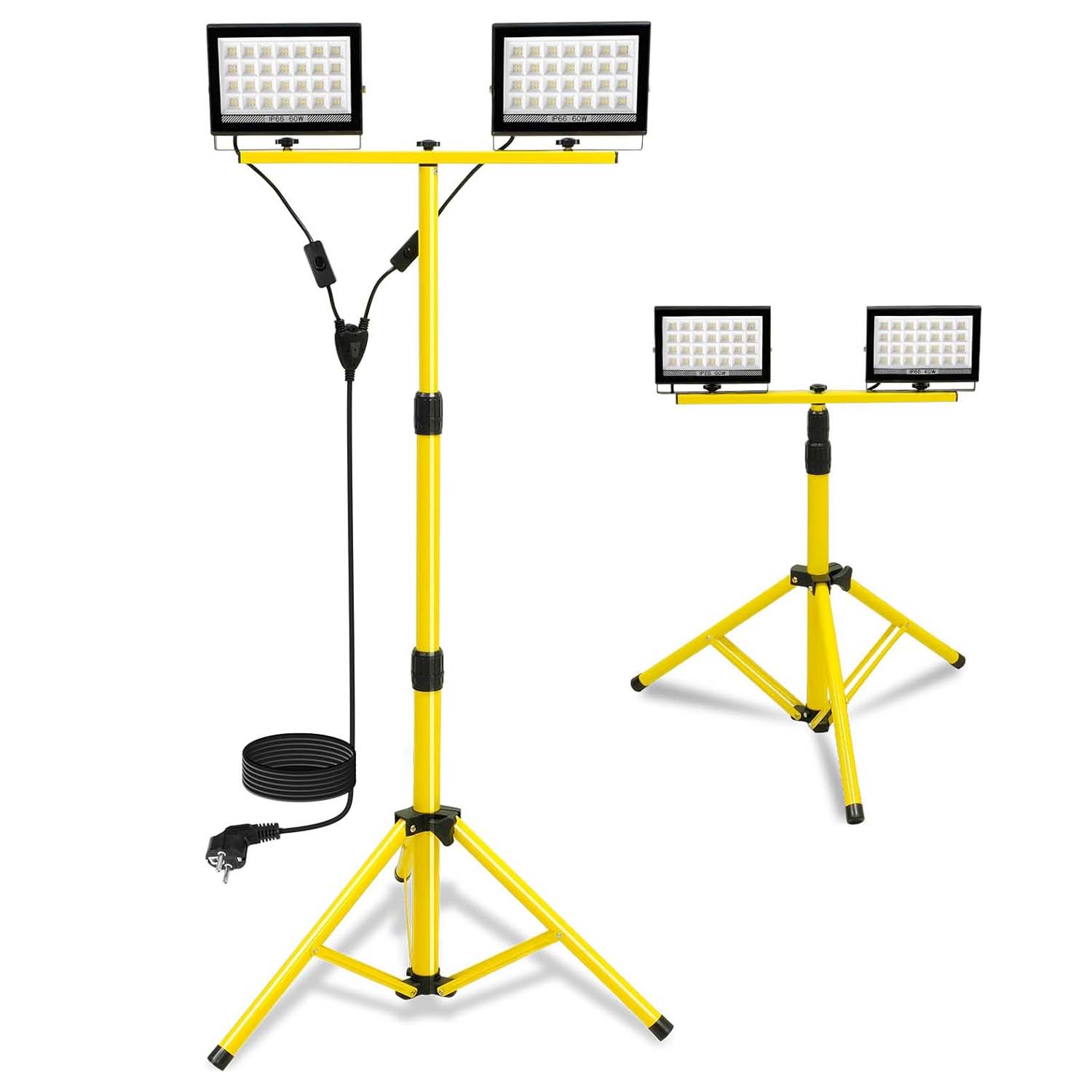 Floor Lamp Tripod - LED Work Light with Stand Adjustable
