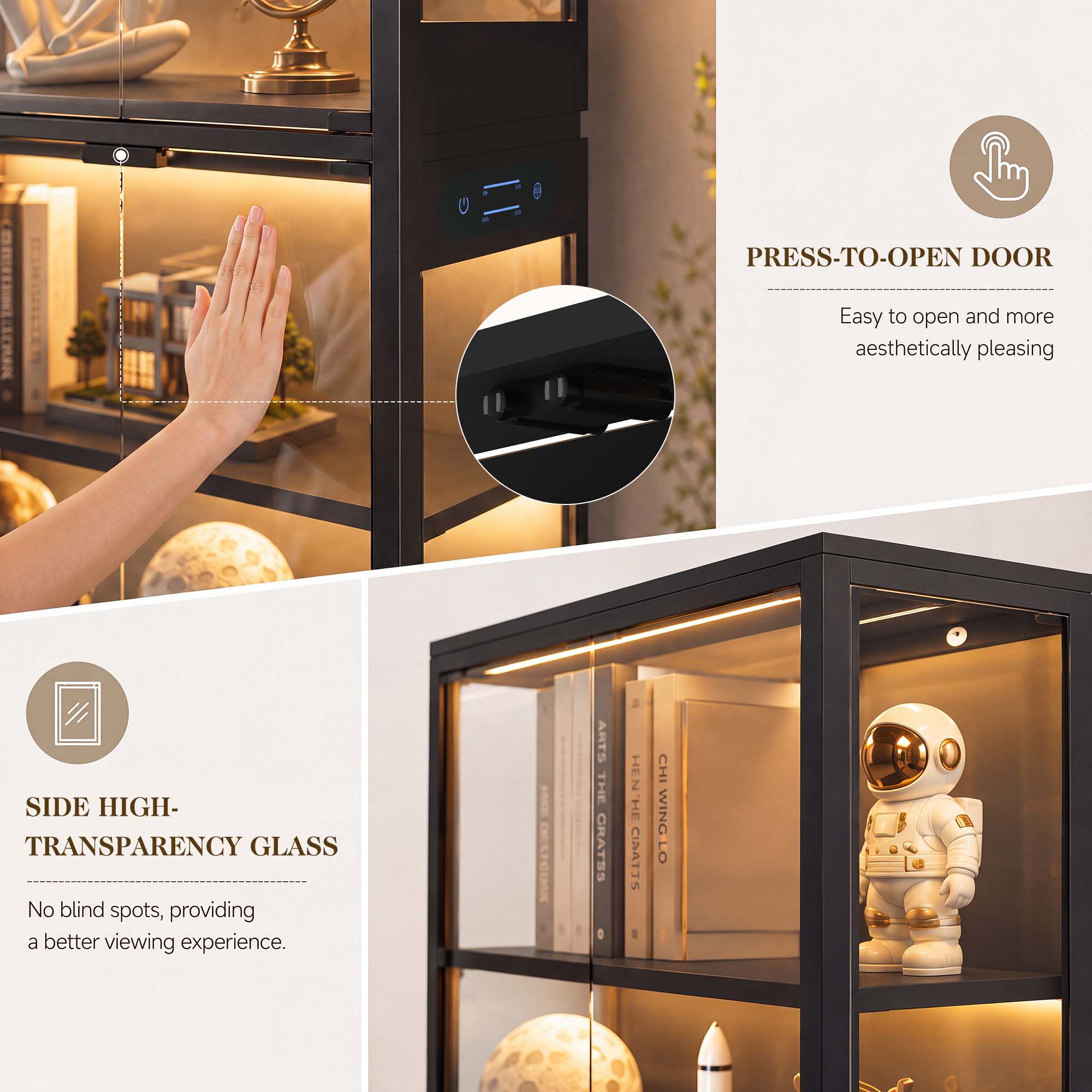 TCGBKAF 5‑Tier Display Cabinet - Led Lighting Decor 评论和价格