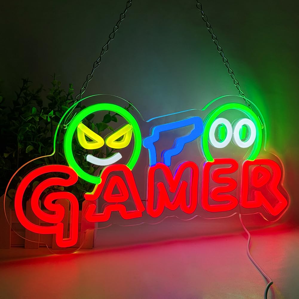 Gamer Neon Sign LED Wall Light - Room Decor Lighting Lamp 评论和价格
