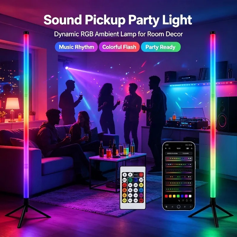 2 Pack RGB LED Corner Floor La - Lighting Decor In Room 评论和价格