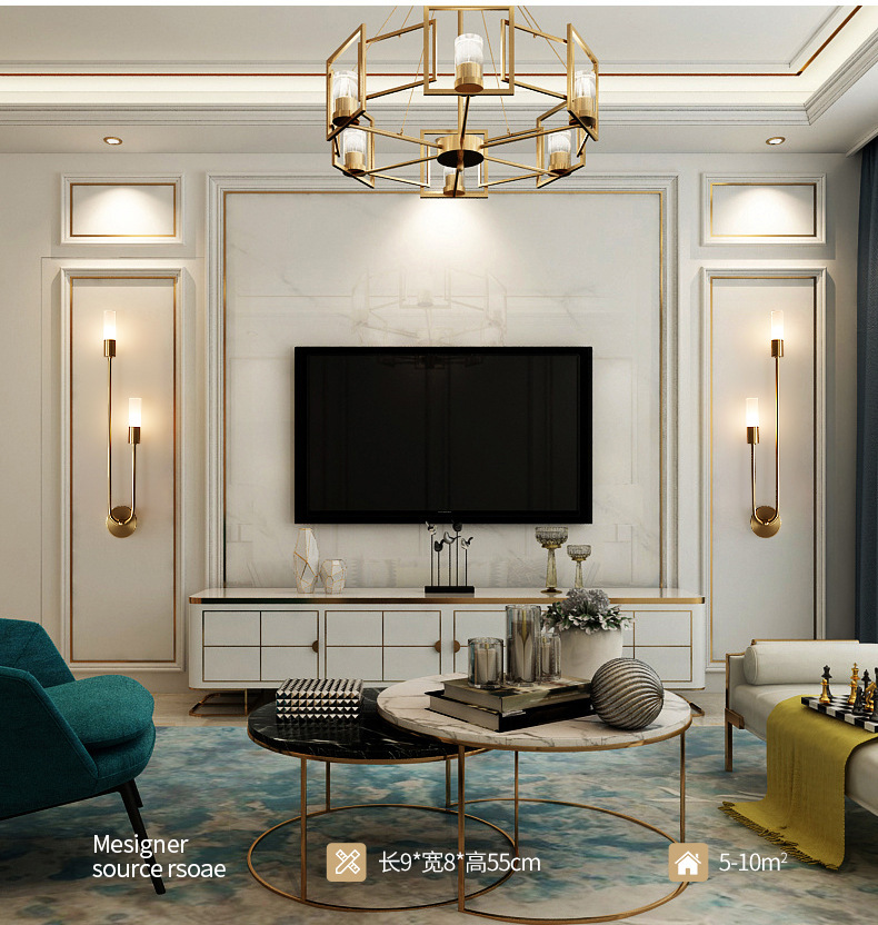 Retro Background Living Room A - Lighting Decor In Room 评论和价格