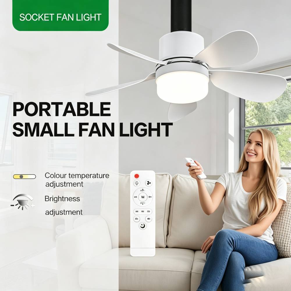 Socket Fan Light with Remote,  - Led Lighting Decor 评论和价格