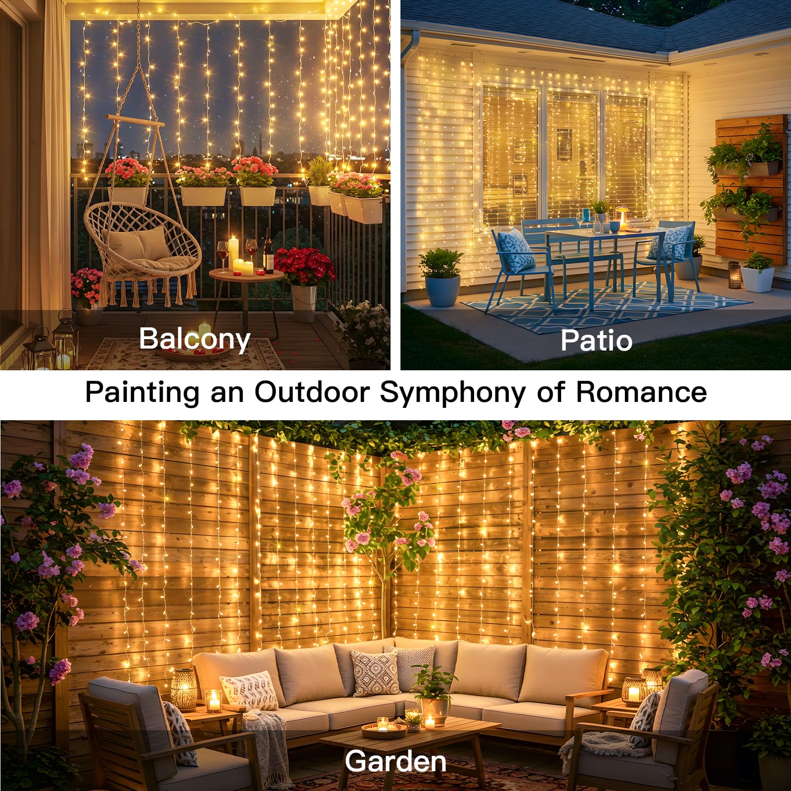 1PC  3M*3M  8 Lighting Modes F - Fairy Light Curtain 评论和价格