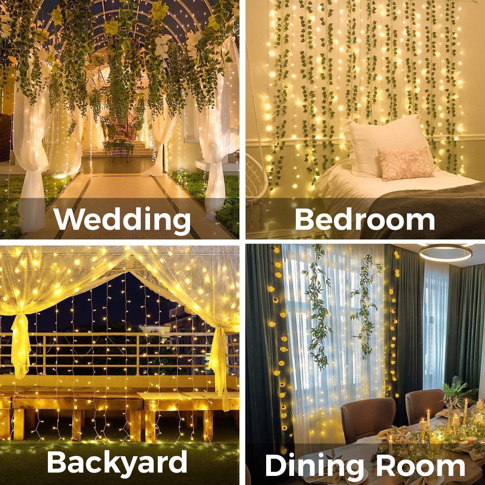 1PC  3M*3M  8 Lighting Modes F - Fairy Light Curtain 评论和价格