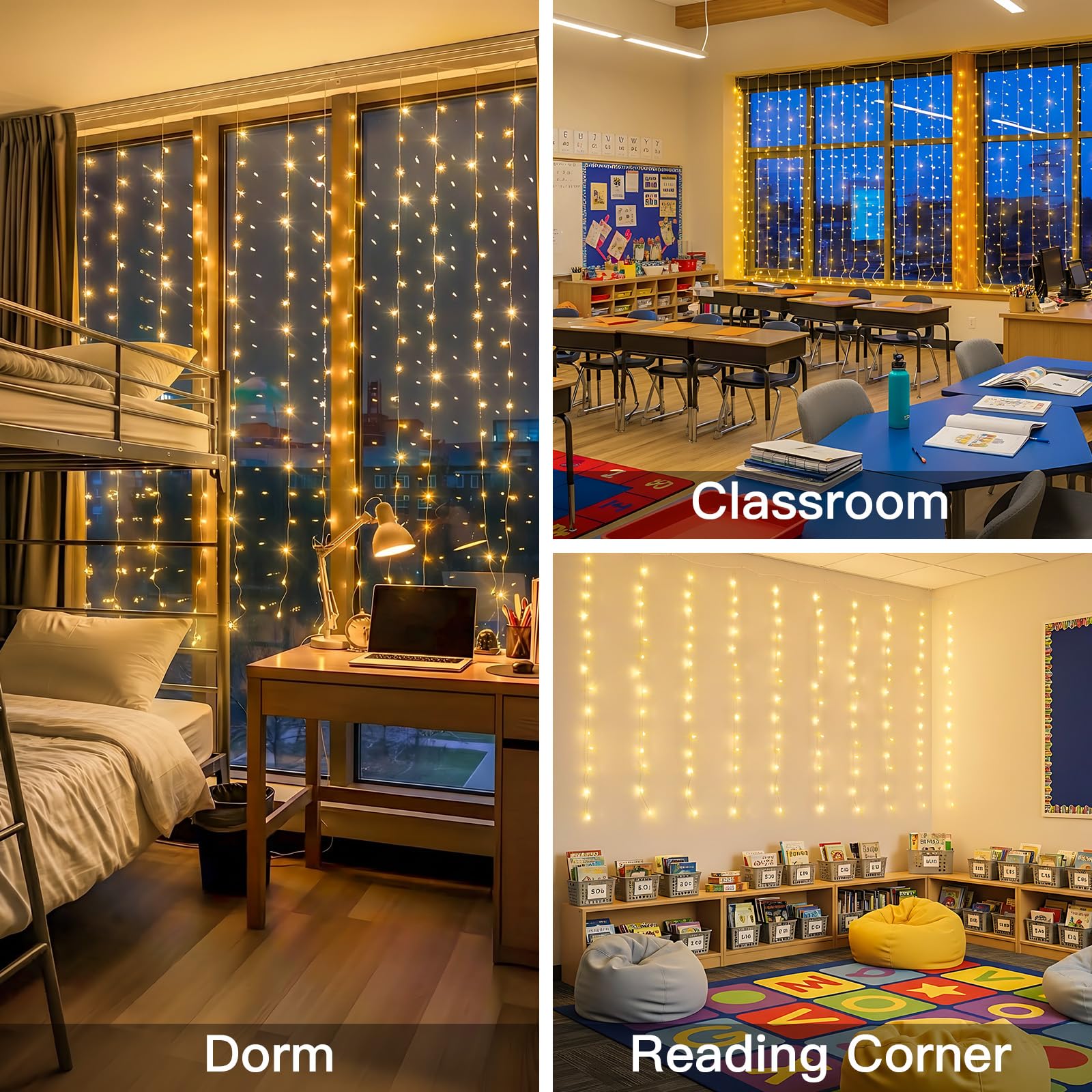 1PC  3M*3M  8 Lighting Modes F - Fairy Light Curtain 评论和价格
