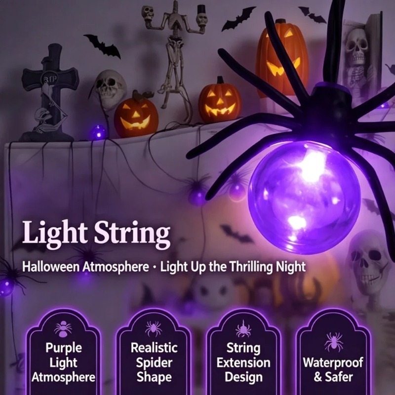 Battery Powered Spider LED Str - String Light Outdoor 评论和价格