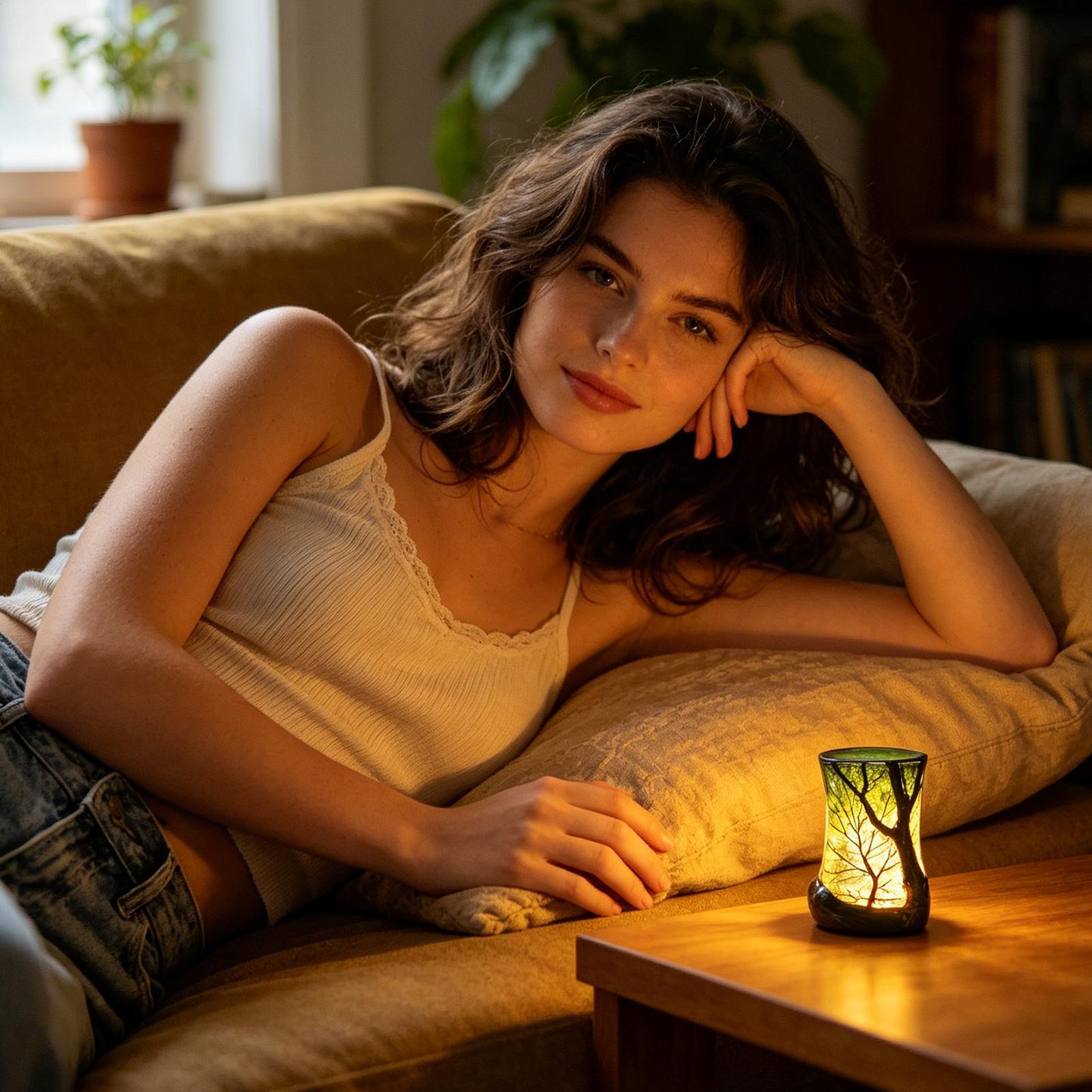 Bedside Table Lamp Forest Nigh - Lighting Decor In Room 评论和价格