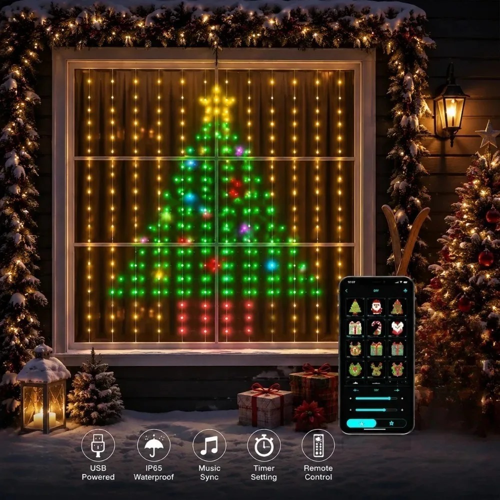 LED Pixel Curtain Lights Bluet - Fairy Light Curtain 评论和价格