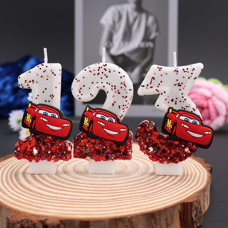 Cartoon 0-9 Digital Cake Decor - Lighting Mcqueen Decor 评论和价格