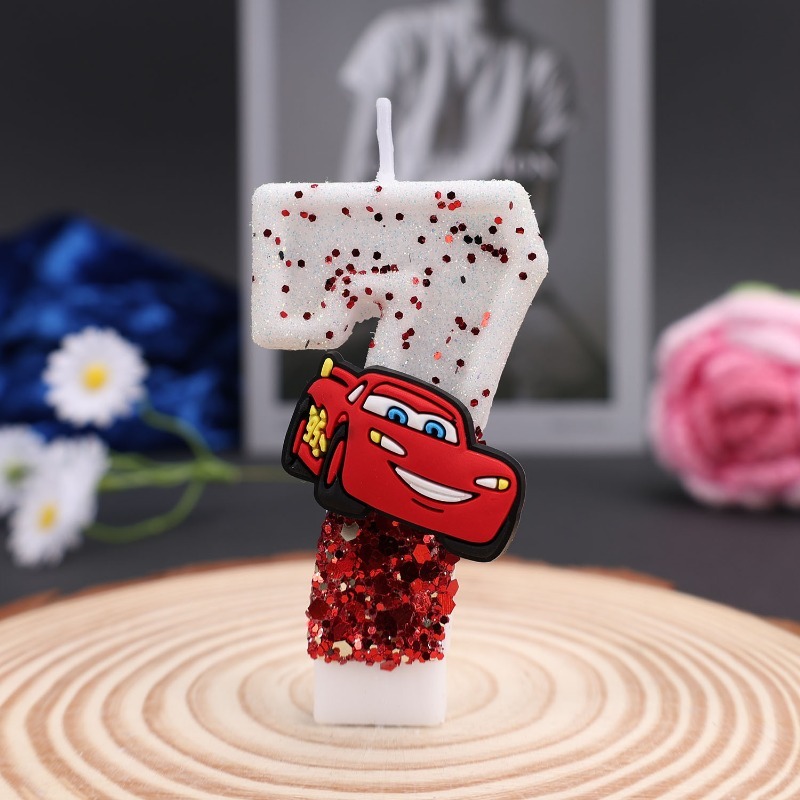 Cartoon 0-9 Digital Cake Decor - Lighting Mcqueen Decor 评论和价格
