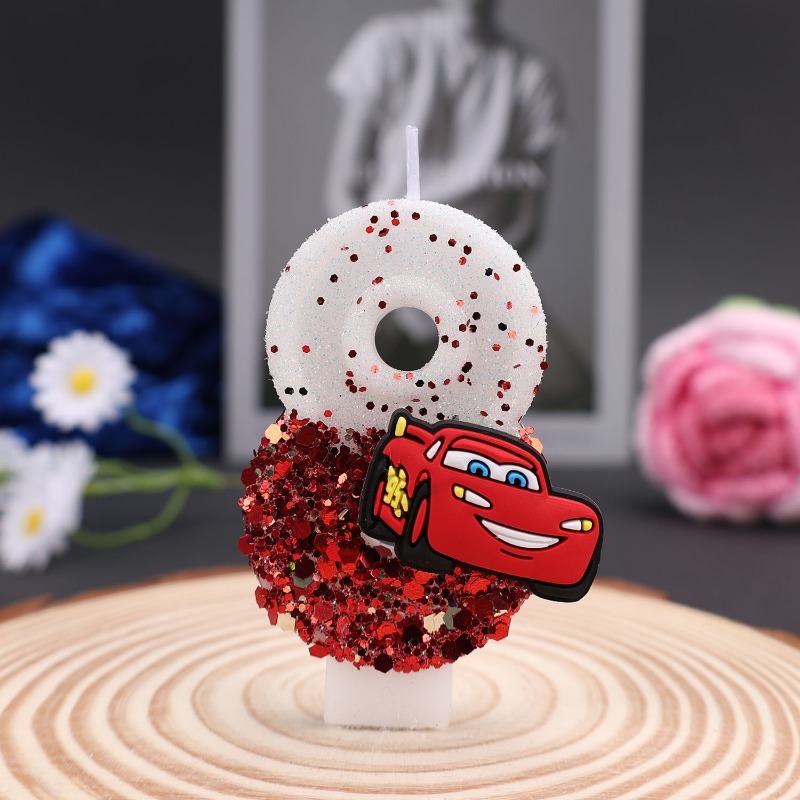 Cartoon 0-9 Digital Cake Decor - Lighting Mcqueen Decor 评论和价格