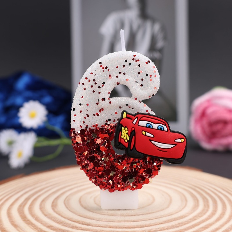 Cartoon 0-9 Digital Cake Decor - Lighting Mcqueen Decor 评论和价格