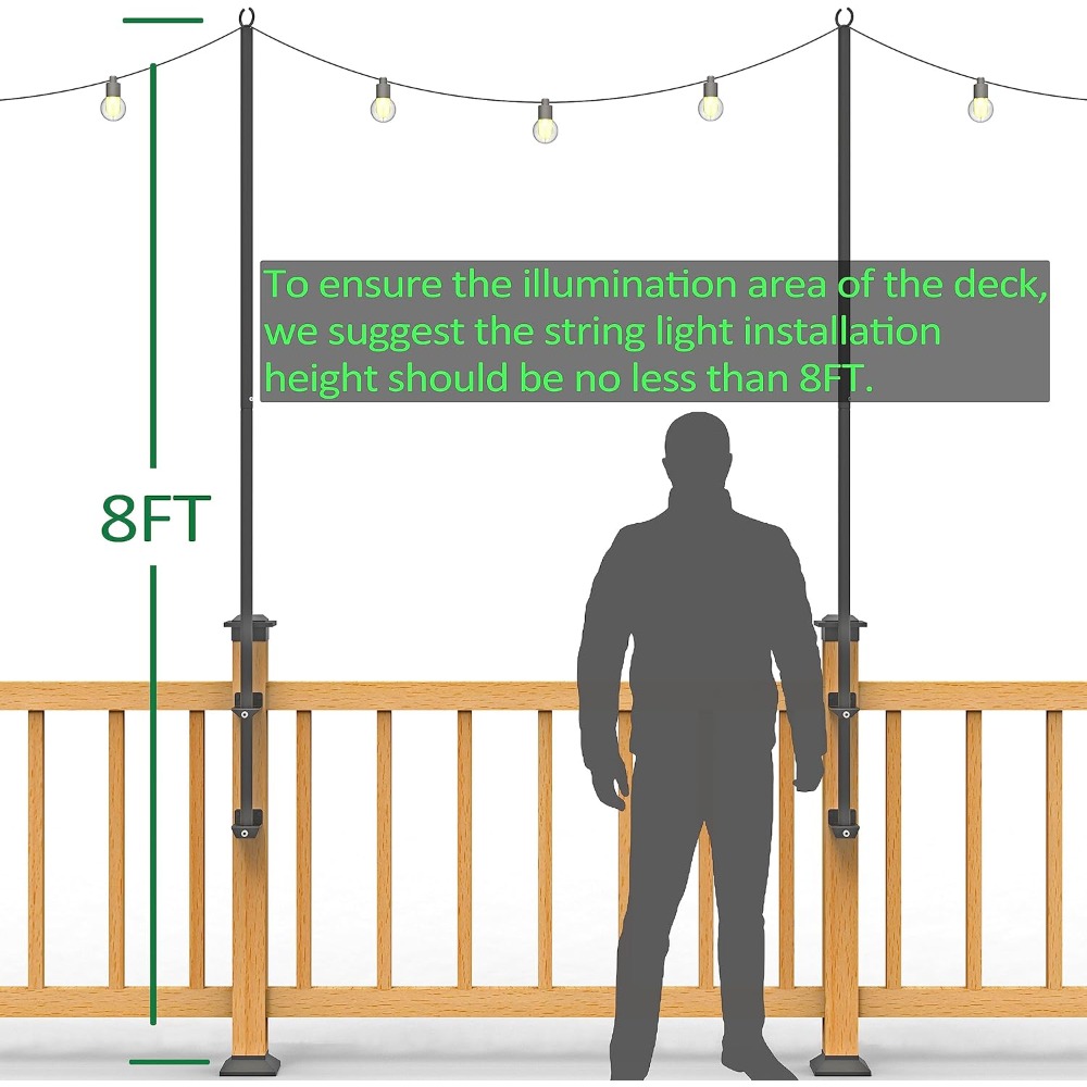 2 pack string light poles - st - String Light Outdoor 评论和价格