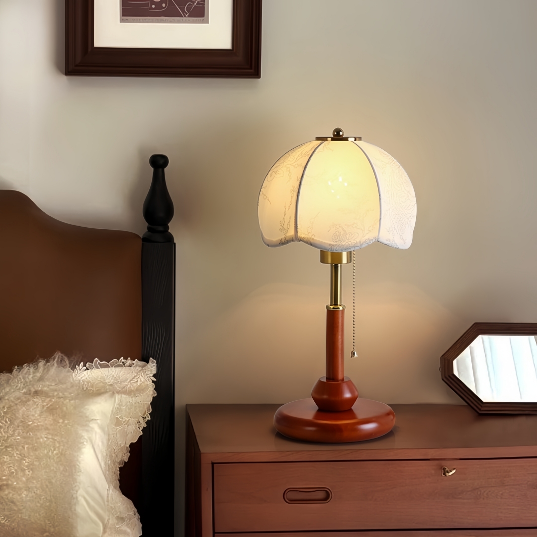 Vintage Scalloped Dome Table L - Led Lighting Decor 评论和价格