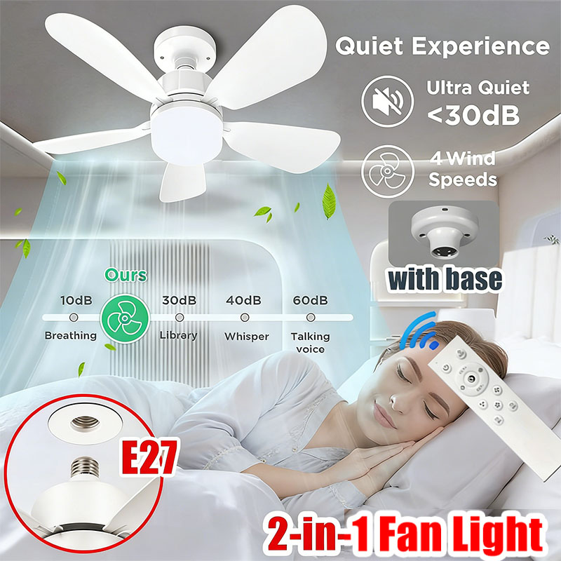 E27 Screw Ceiling Fan Light wi - Decor Lighting Ceiling Fans 评论和价格