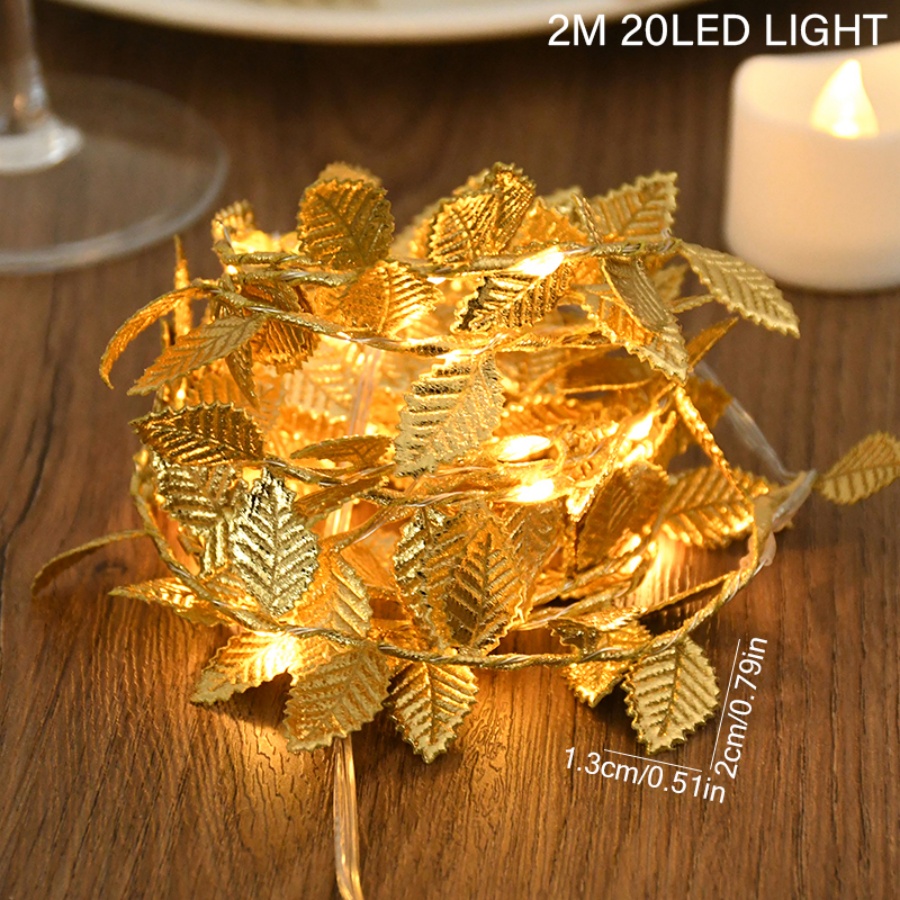 Golden Leaf Rattan Copper Wire - Outdoor Lighting Wedding Decor 评论和价格