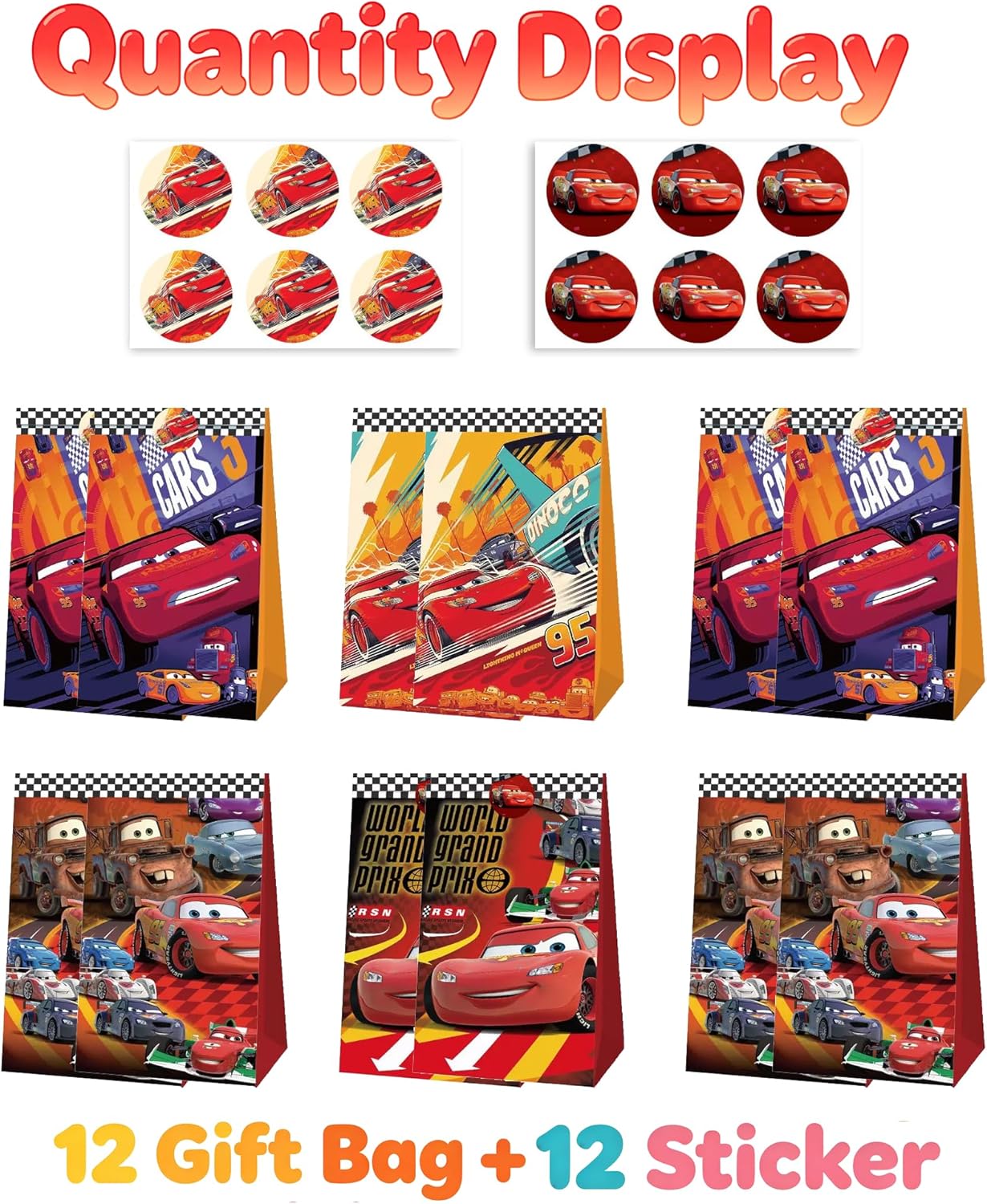 Cute Cars Party Favor Gift Bag - Lighting Mcqueen Decor 评论和价格