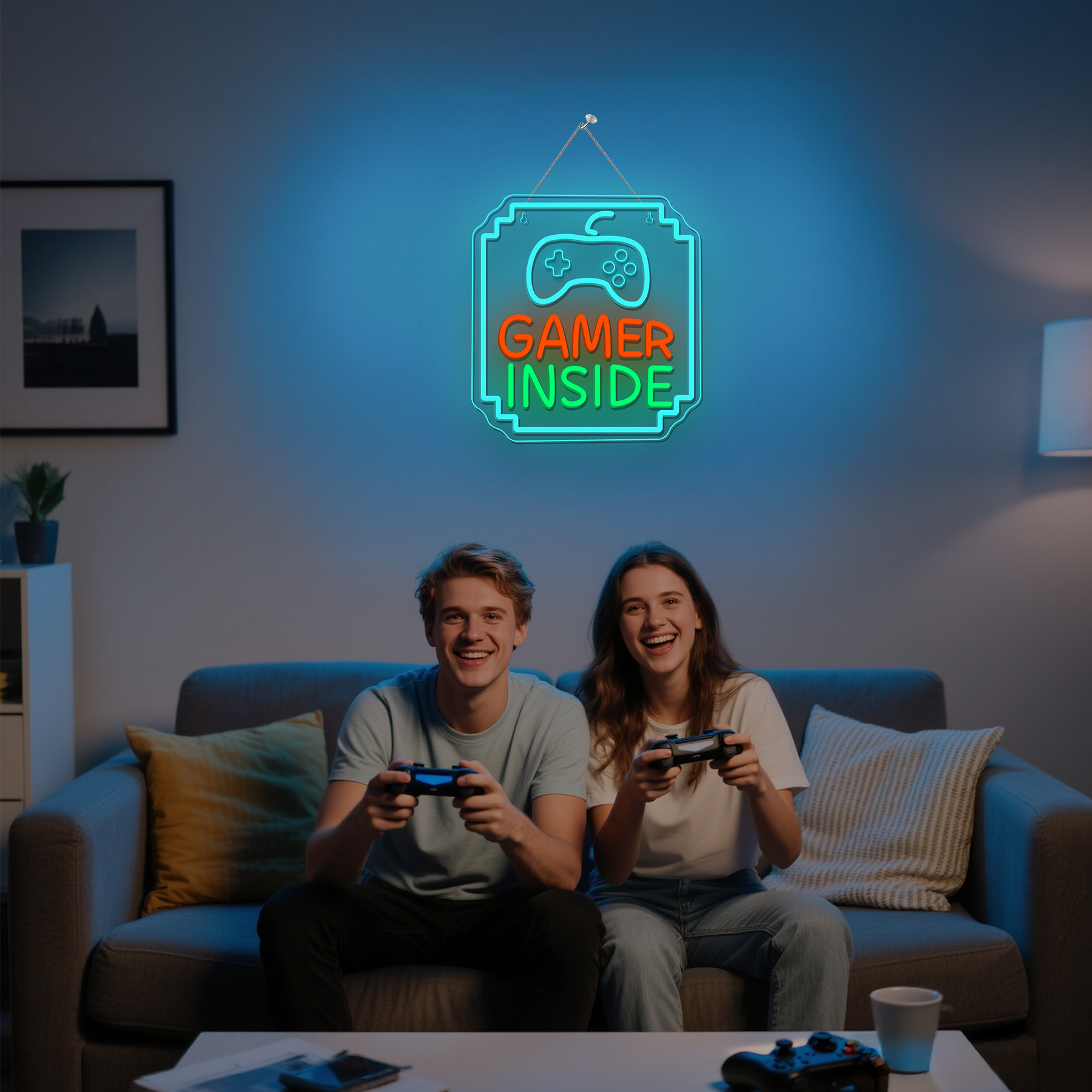 Gamer Inside Neon Sign Dimmabl - Bedroom Lighting Decor Ideas 评论和价格