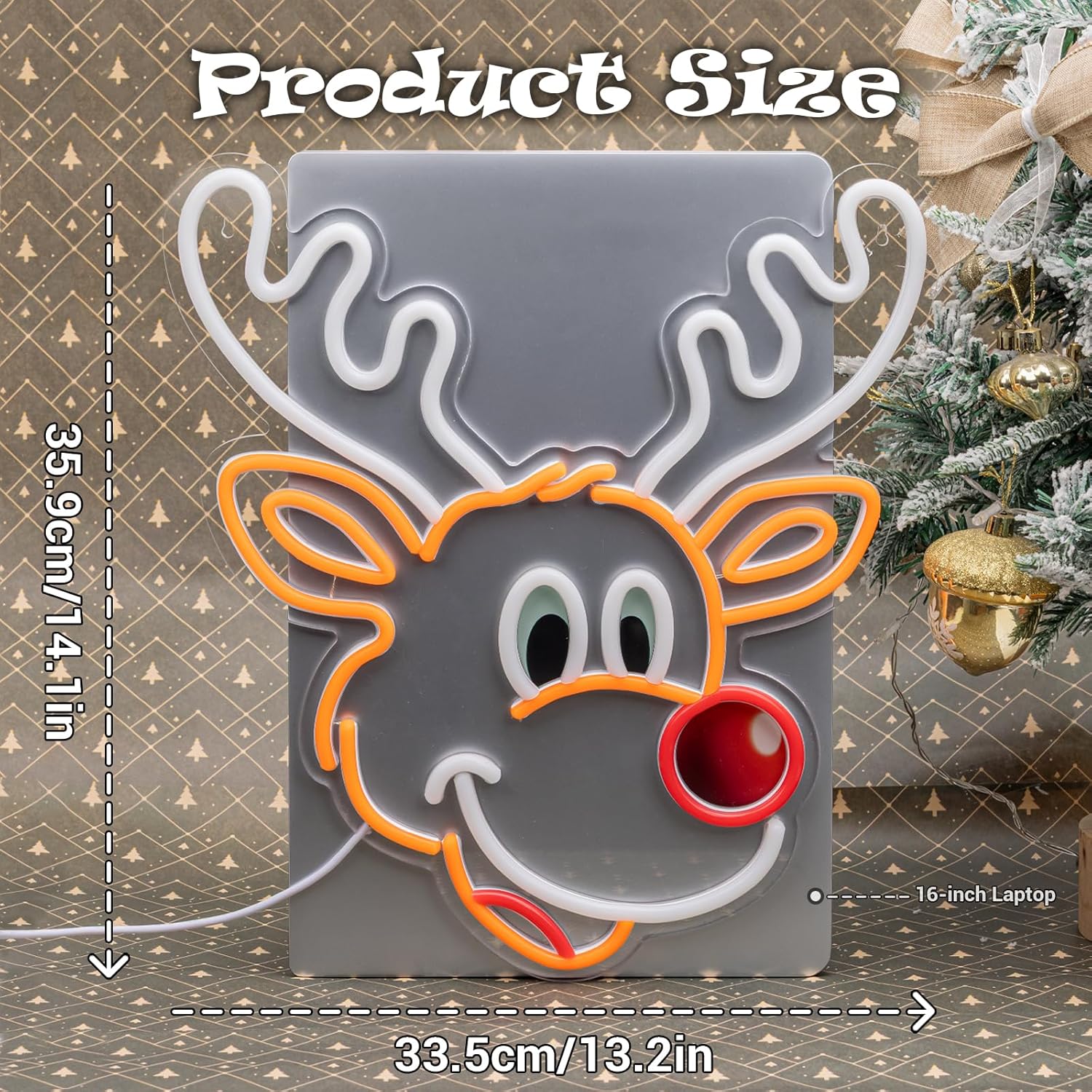 Cute Christmas Reindeer Neon S - Lighting Home Decor Ideas 评论和价格