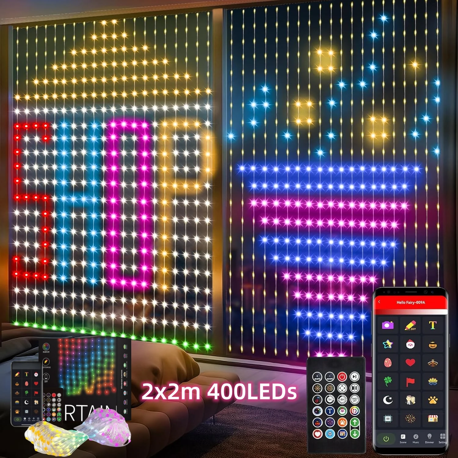 USB Smart APP Animated Curtain - Fairy Light Curtain 评论和价格