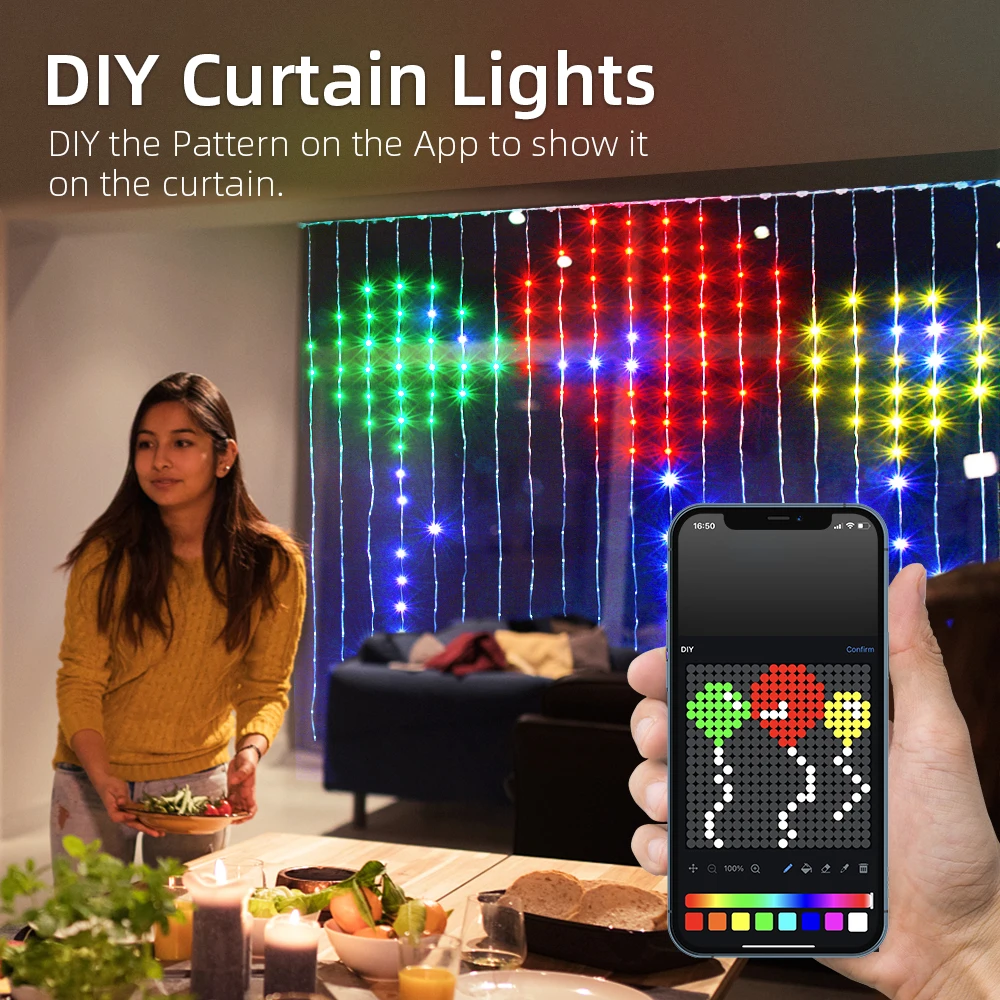 USB Smart APP Animated Curtain - Fairy Light Curtain 评论和价格