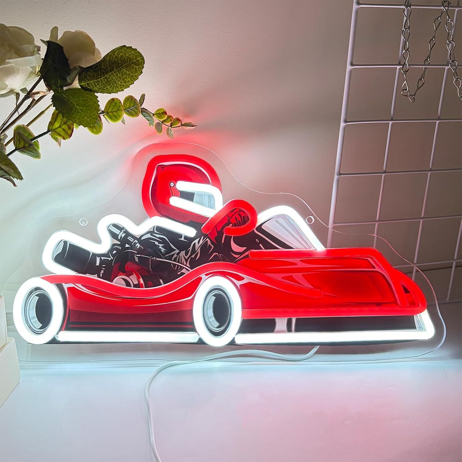 Go Kart Racer Neon Sign USB Di - Decor Kart Lighting 评论和价格
