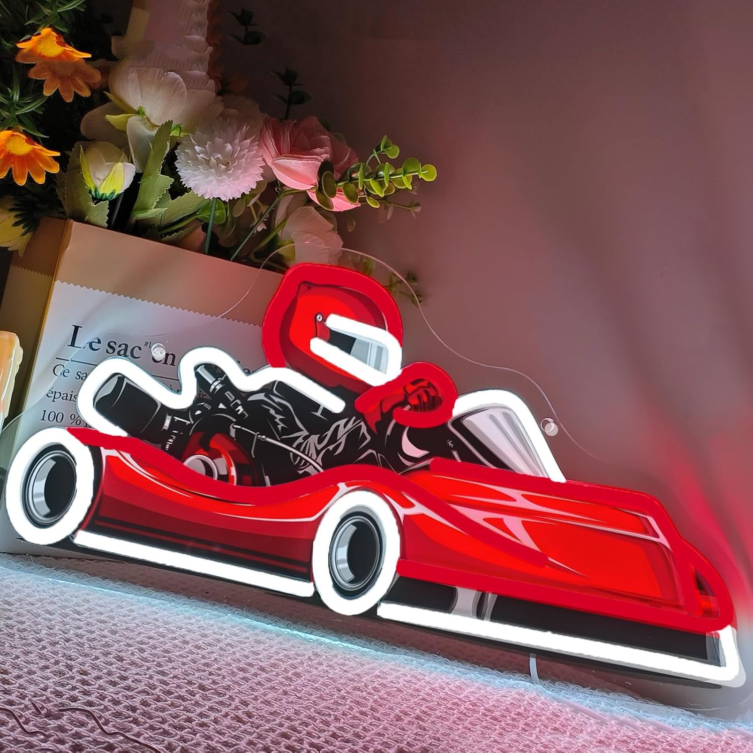 Go Kart Racer LED Neon Sign US - Decor Kart Lighting 评论和价格