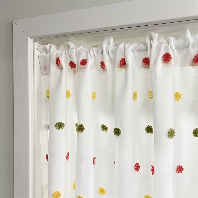 1pc Cream Thin Textured Dot Po - Fairy Light Curtain 评论和价格