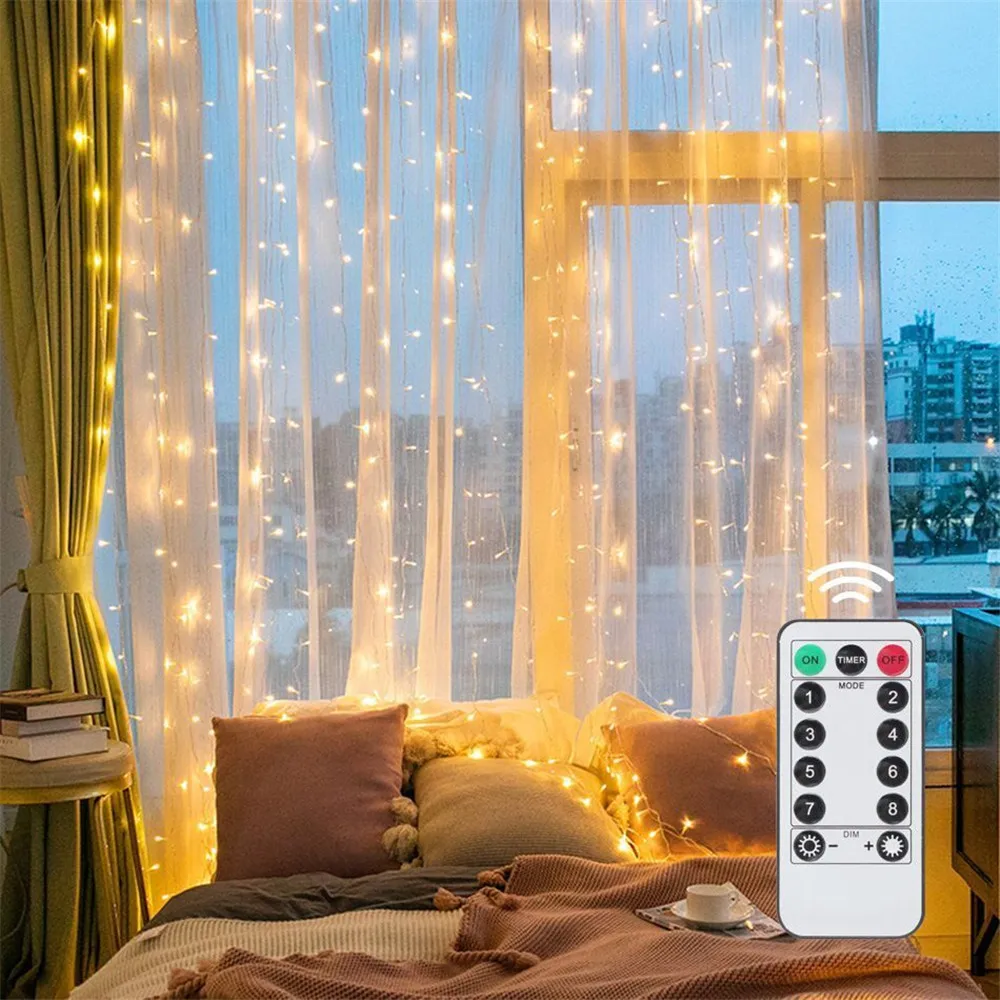 3/6M USB LED Curtain 8Modes Re - Fairy Light Curtain 评论和价格