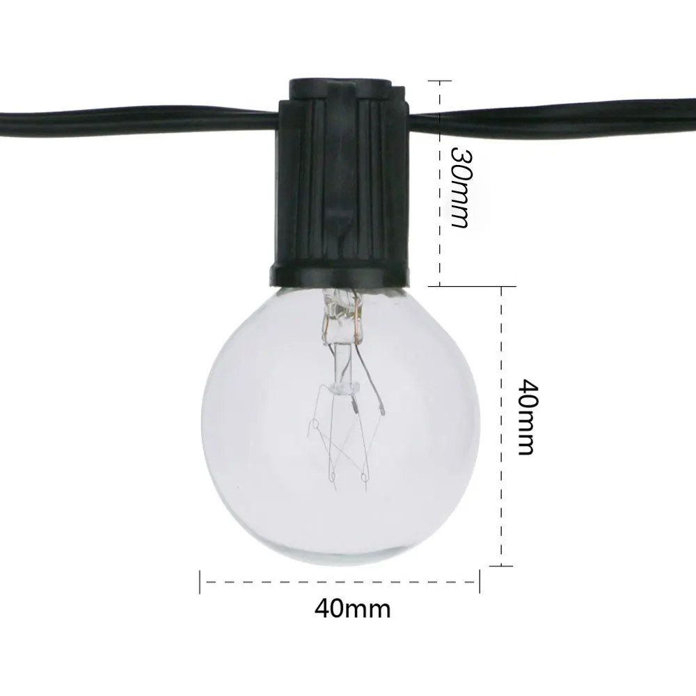 8M G40 Globe String Lights 25  - Outdoor Lighting Wedding Decor 评论和价格