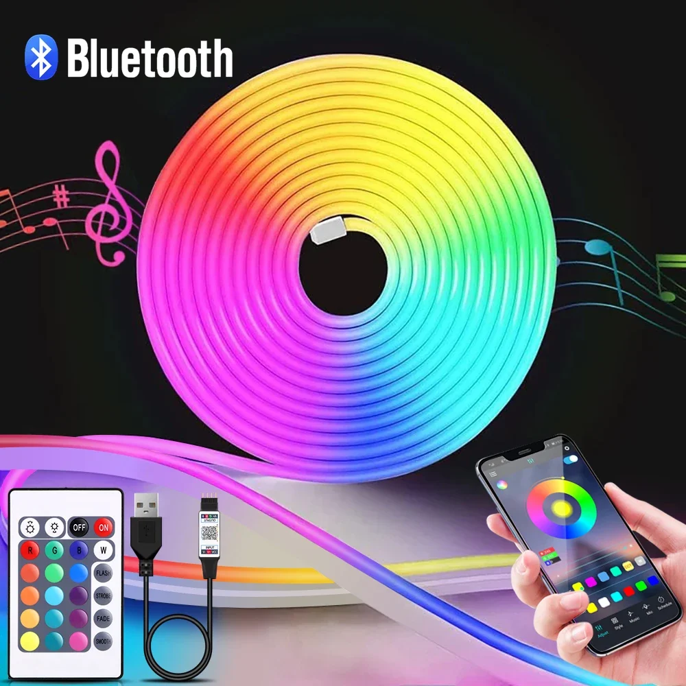 1-5m RGB LED Neon Strip Light  - Lighting Decor In Room 评论和价格