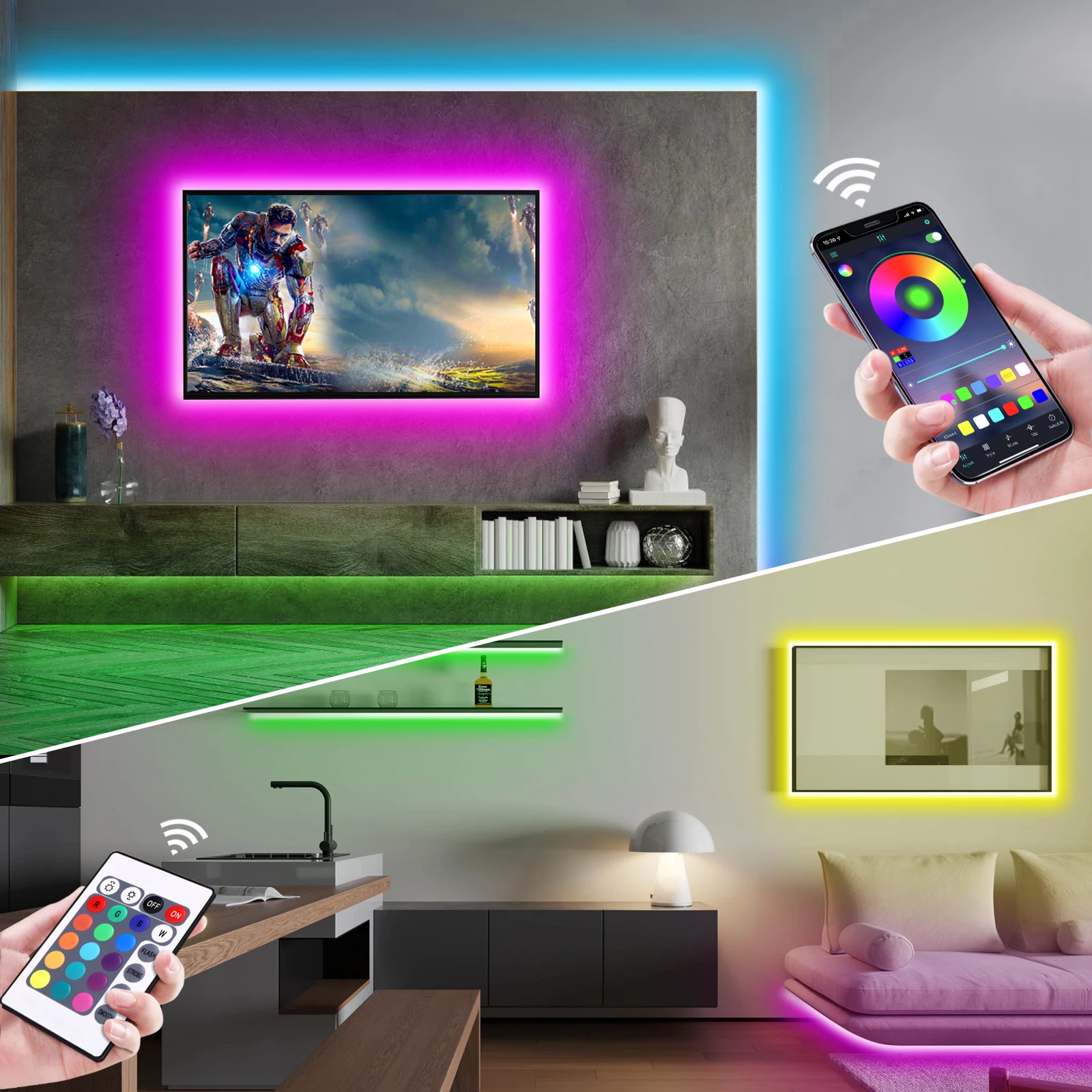 1-5m RGB LED Neon Strip Light  - Lighting Decor In Room 评论和价格